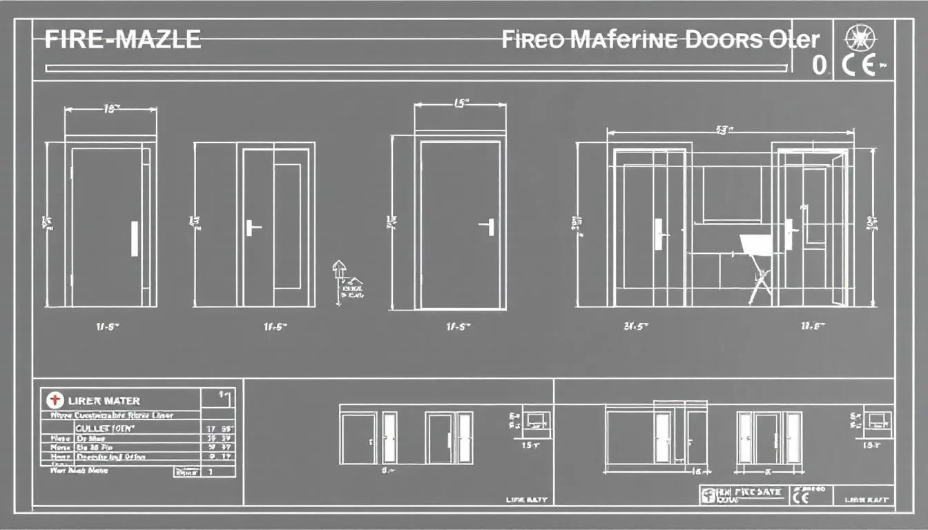 Customizable options for fire rated doors on display.
