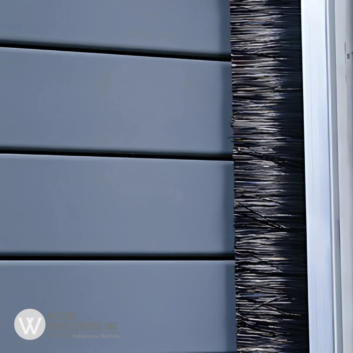 A fire-rated bay door installed in a commercial building.