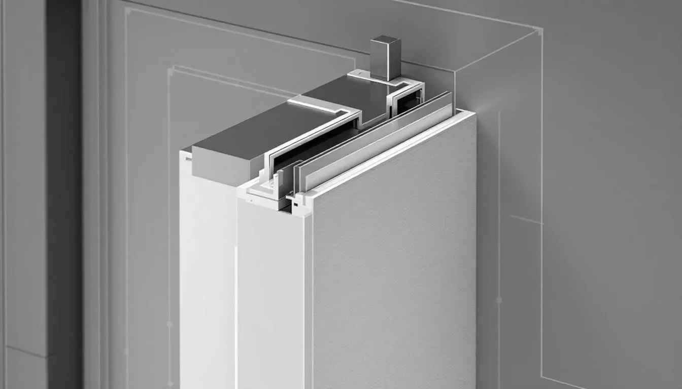 Key features of a fire rated door highlighted in a close-up view.