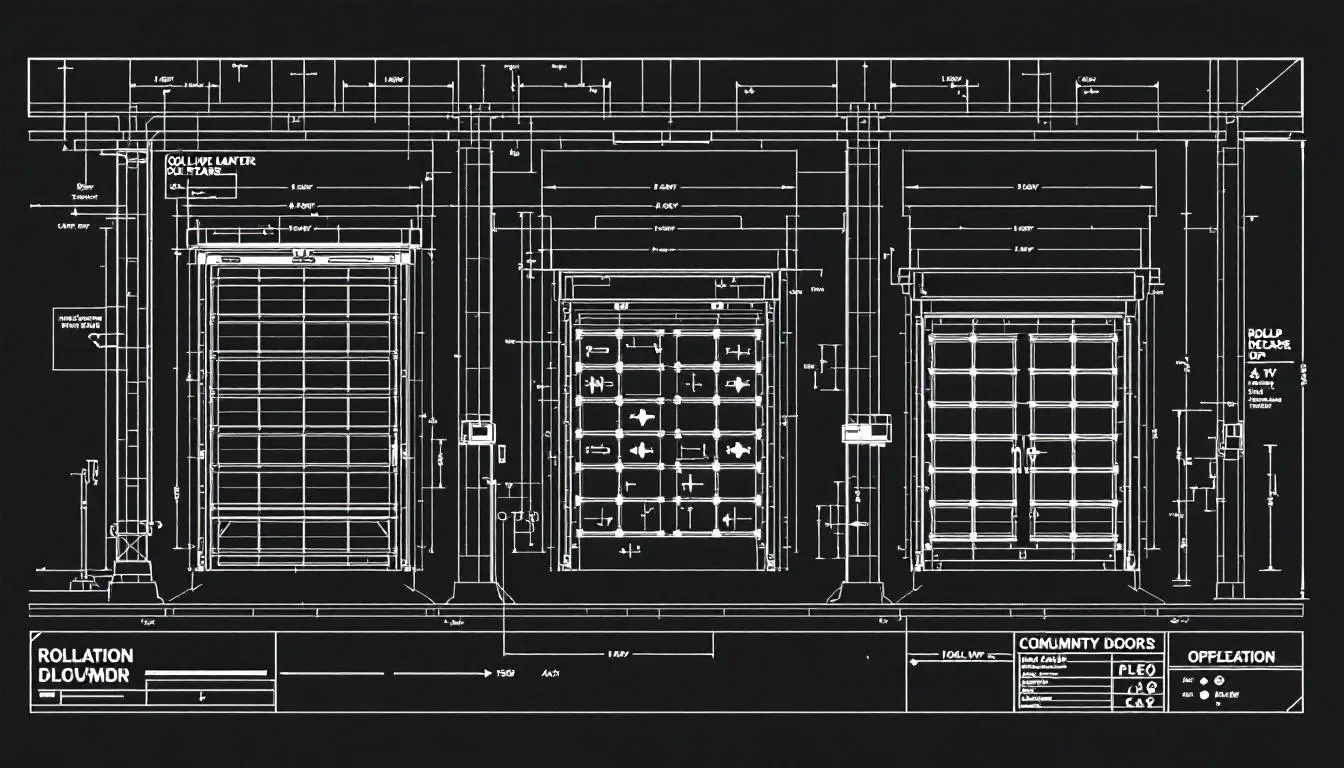 An illustration of various roll up doors showcasing their designs and features.