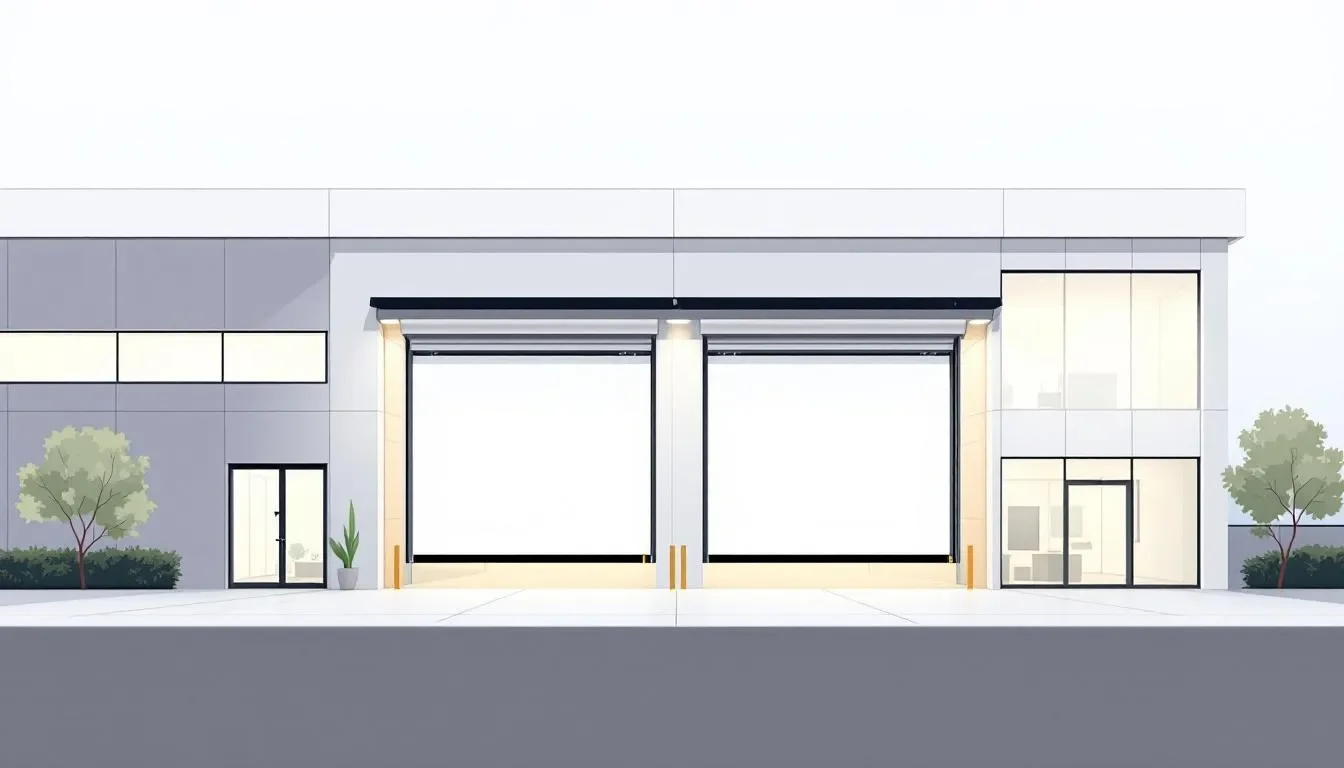 A diagram illustrating energy efficiency benefits of insulated roll up doors.