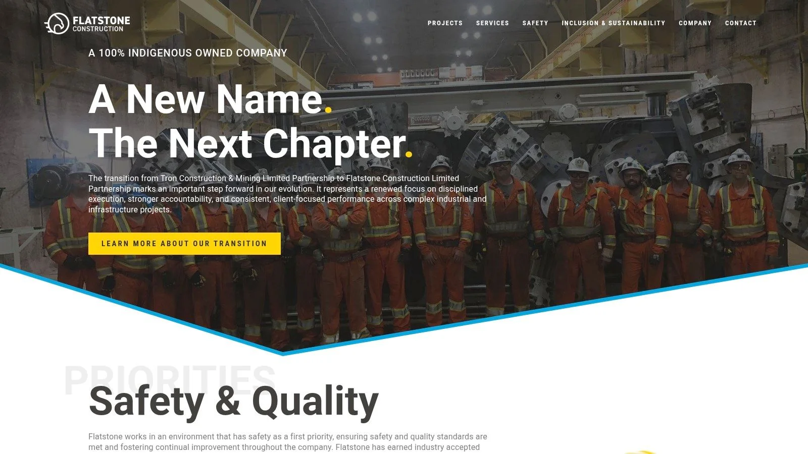 Flatstone Construction Limited Partnership offers specialized industrial and mining construction services.