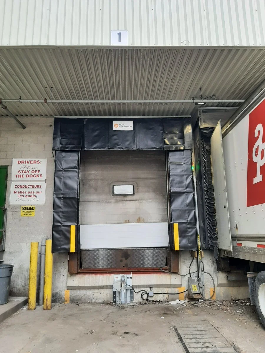 Wilcox installation of a dock shelter at an Ontario paper mill