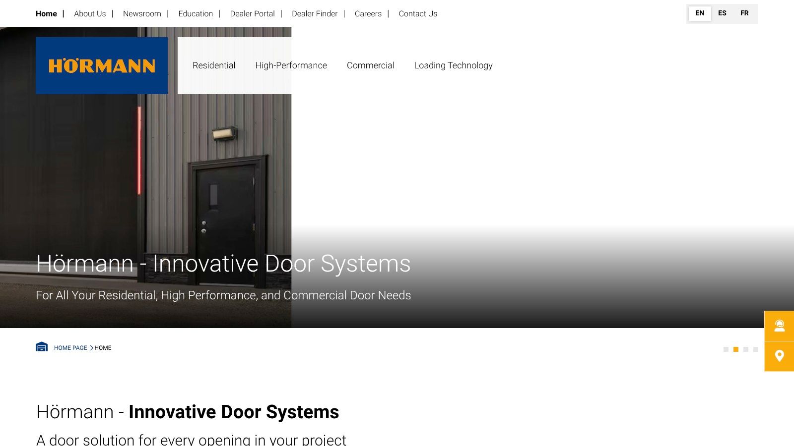 Alt text: Hörmann TNR garage door installation YouTube resource showing high-performance industrial doors for Canadian facilities