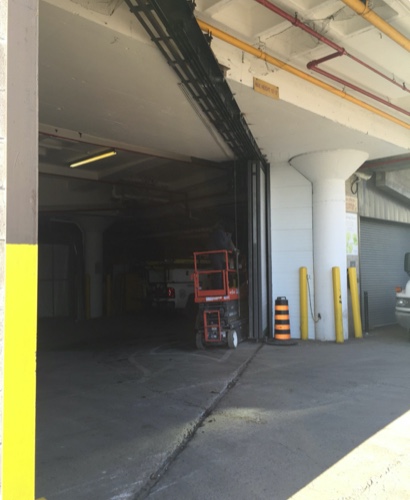 New warehouse door track installation