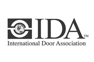 International Door Association logo greyscale