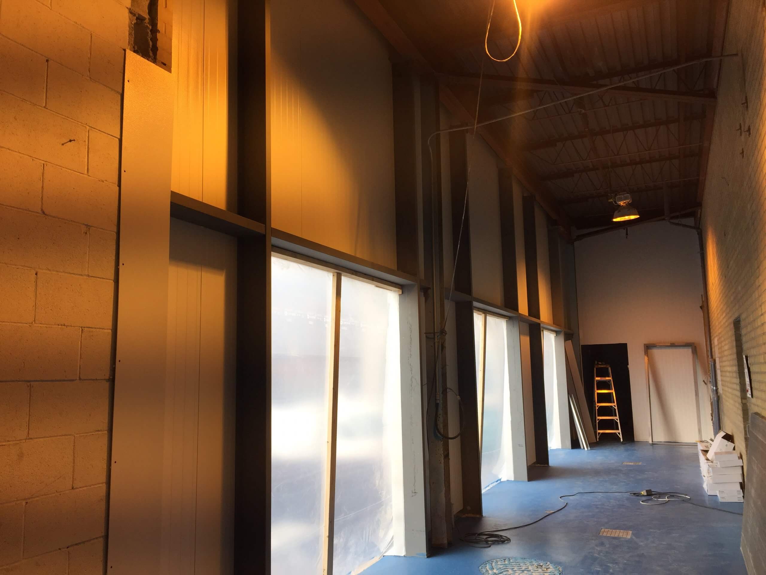 Commercial loading door replacement inside view