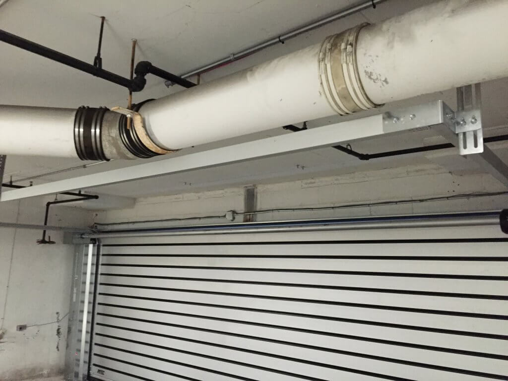 pipes blocking garage door