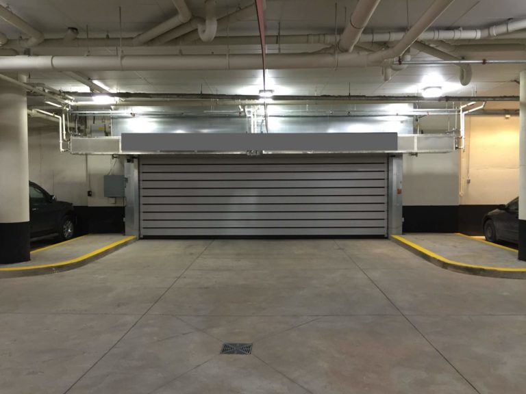 High-Speed Parking Garage Door — New Grocery Store Construction, Ontario