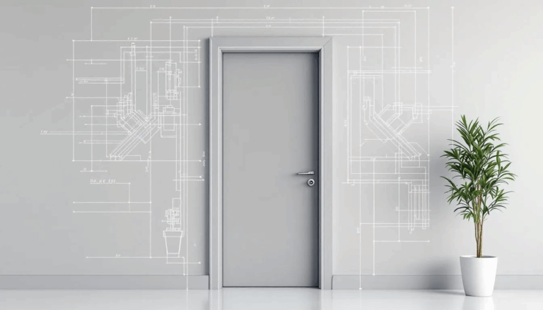 An interior fire rated door shown in a modern home setting.