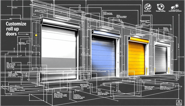 Customizable roll up doors in various colors and designs.