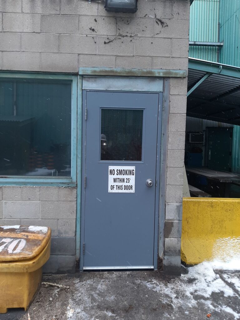 Hollow Metal Personnel Door — Industrial Manufacturing Facility, Hamilton