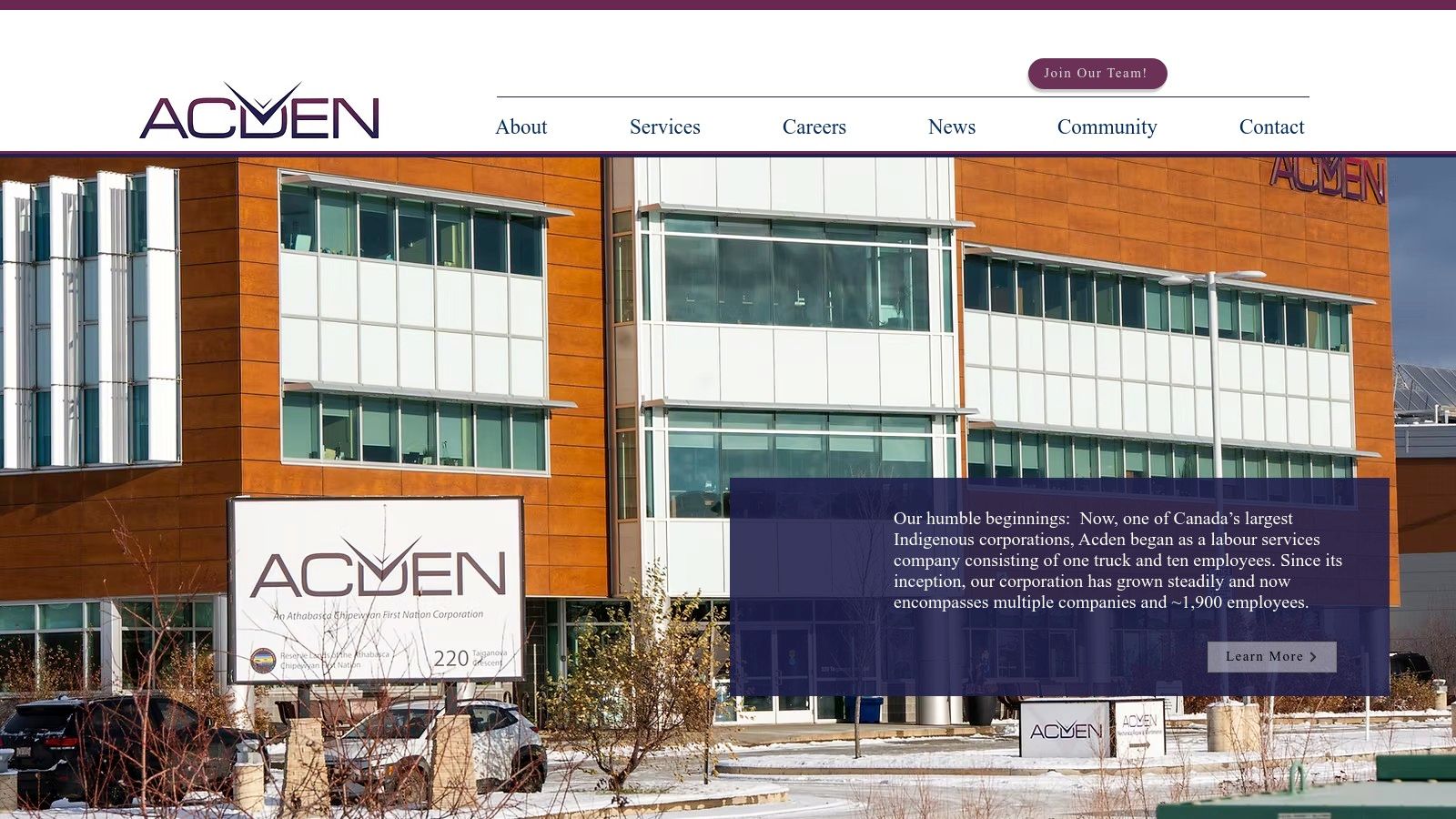 Acden (Athabasca Chipewyan First Nation) is a premier partner for industrial and environmental services.